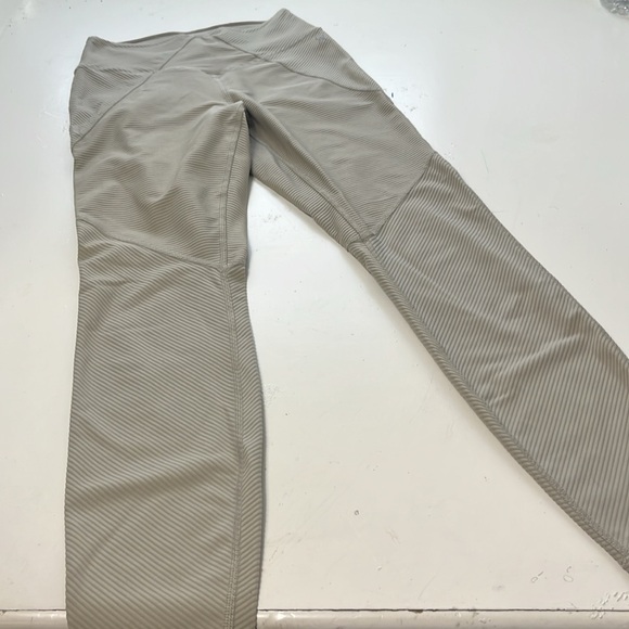 Good American Sz 1 Nude Ribbed Elastic Waist Pull On Skinny Leggings - Picture 7 of 7